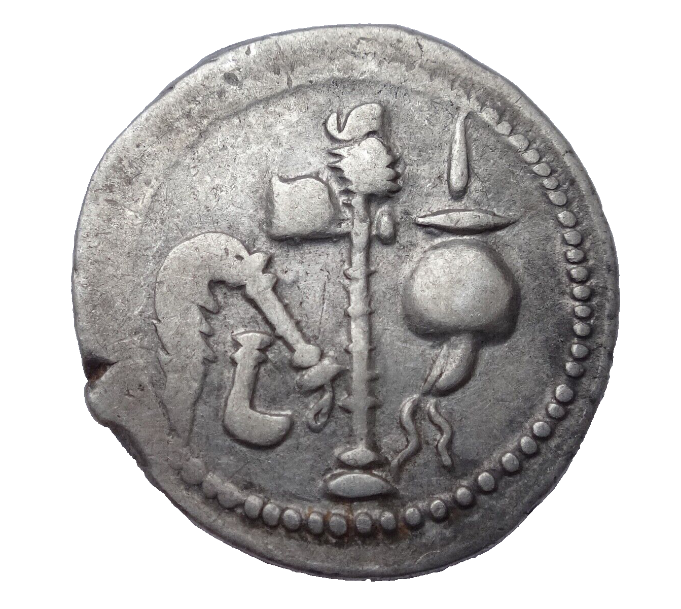 NGC VF 4/5- 3/5 Julius Caesar, d.44 BC Roman Imperatorial AR Denarius