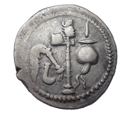 NGC VF 4/5- 3/5 Julius Caesar, d.44 BC Roman Imperatorial AR Denarius