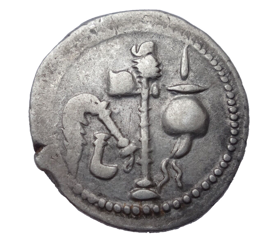 NGC VF 4/5- 3/5 Julius Caesar, d.44 BC Roman Imperatorial AR Denarius
