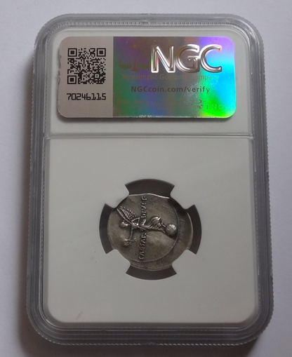 NGC Ch VF 5/5- 2/5 Octavian (Augustus) 32-31 BC. Roman Imperatorial AR Denarius
