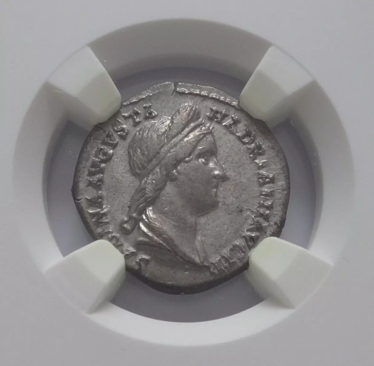 NGC AU 5/5 - 3/5 Sabina, AD 128 (?)-136/7 AR Denarius rv Concordia std.