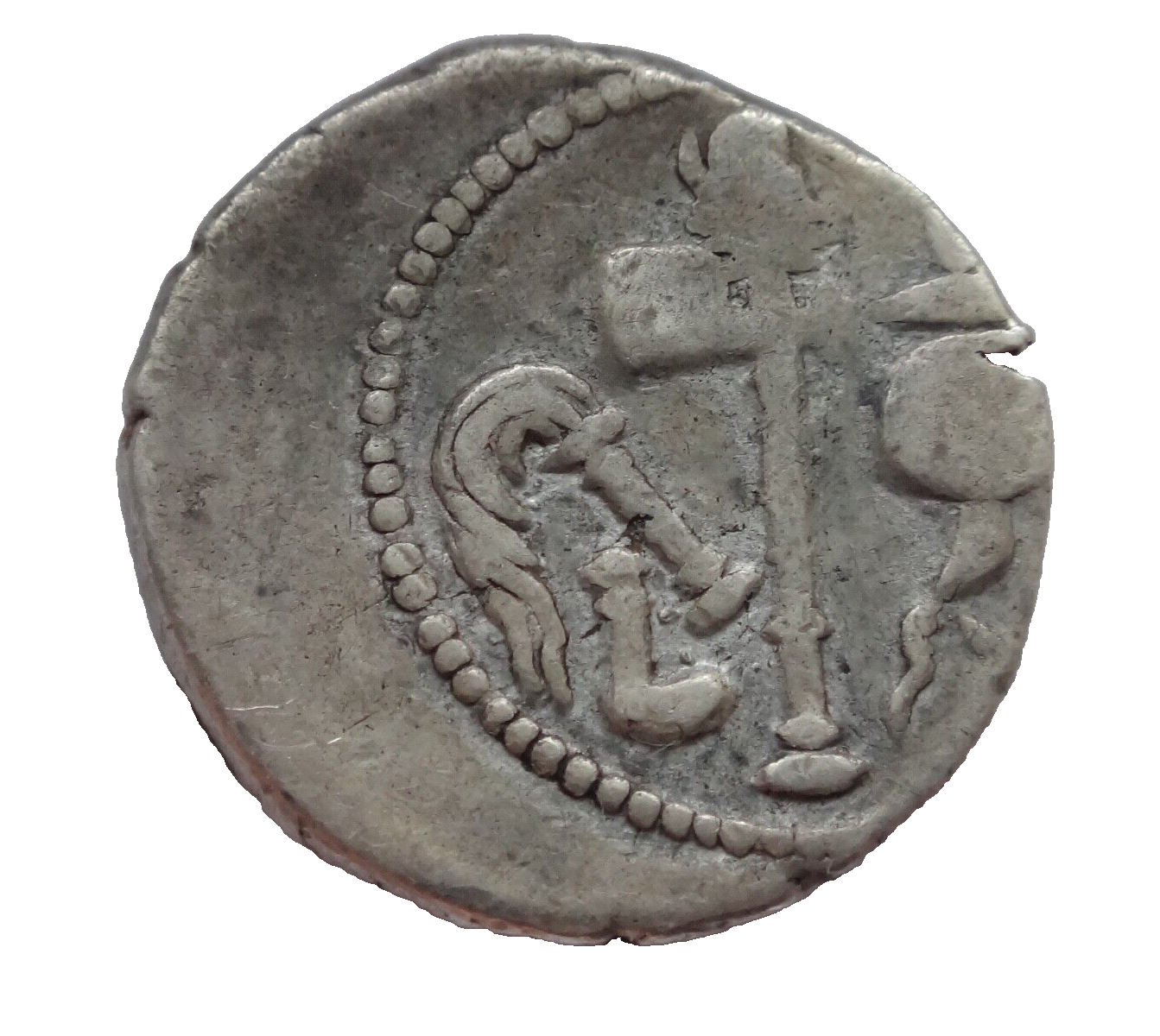 NGC Ch F 4/5- 3/5 Julius Caesar, d.44 BC Roman Imperatorial AR Denarius