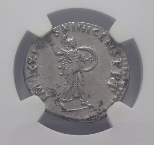 NGC "Ch XF" Strike: 5/5 Surface: 2/5 Domitian, AD 81-96 ROMAN EMPIRE AR Denarius