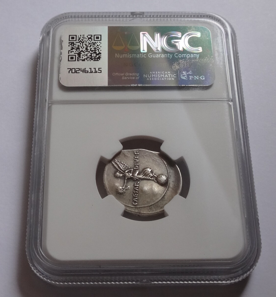 NGC Ch VF 5/5- 2/5 Octavian (Augustus) 32-31 BC. Roman Imperatorial AR Denarius