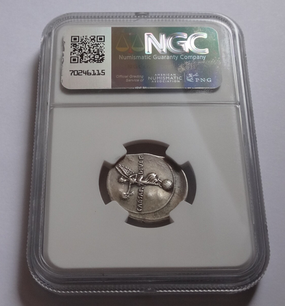 NGC Ch VF 5/5- 2/5 Octavian (Augustus) 32-31 BC. Roman Imperatorial AR Denarius