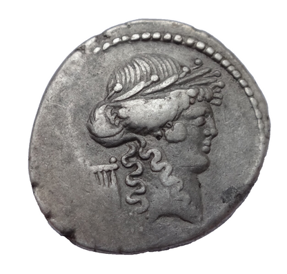 P. Clodius M.f. Turrinus. 42 BC. AR Denarius