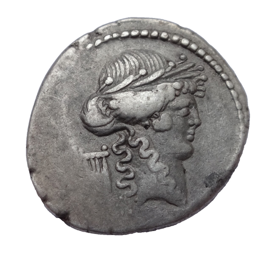 P. Clodius M.f. Turrinus. 42 BC. AR Denarius