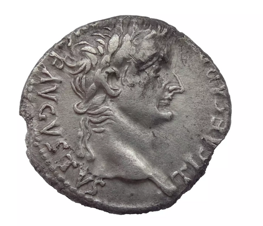 Tiberius. AD 14-37. AR Denarius "Tribute Penny" type.