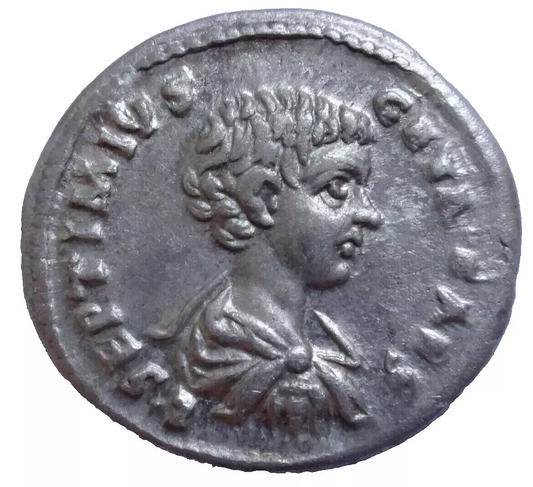 Roman Empire. Geta, as Caesar, 198-209 AR. Denarius