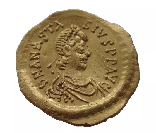 Amazing Anastasius I (491-518), Gold Tremissis, Constantinople, AD 492-518 AV