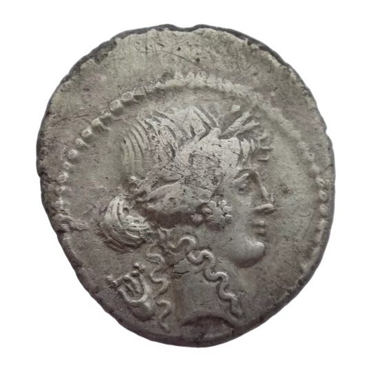 Roman Republic  P. Clodius M.f. Turrinus. 42 BC. AR Denarius