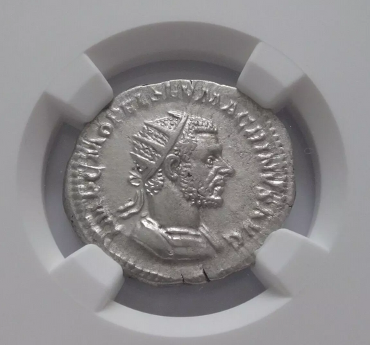 NGC AU 4/5 - 3/5 Macrinus, (217-218).Double-Denarius Antoninianus Rome.Rare!