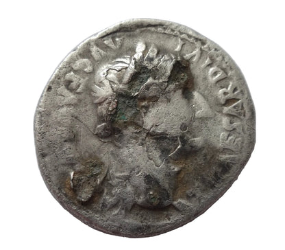 Tiberius 14-37 AD Fourrée Denarius, contemporary barbaric imitation. Rare!