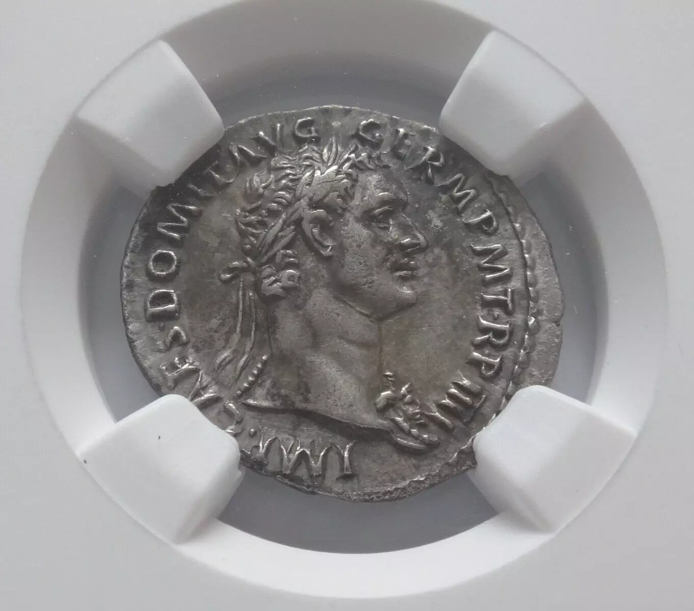 NGC Ch XF 5/5 - 2/5 Domitian, AD 81-96 AR Denarius