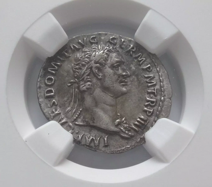 NGC Ch XF 5/5 - 2/5 Domitian, AD 81-96 AR Denarius